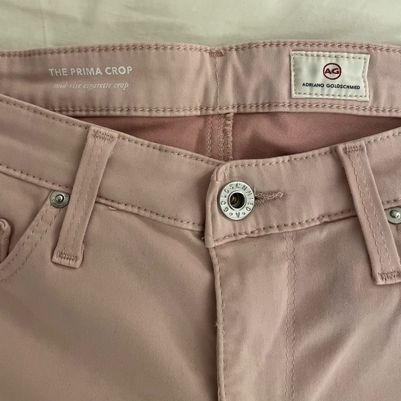 AG The Prima Crop Mid Rise Cigarette Crop Jeans in Rose Blush Size 27R - Picture 13 of 15